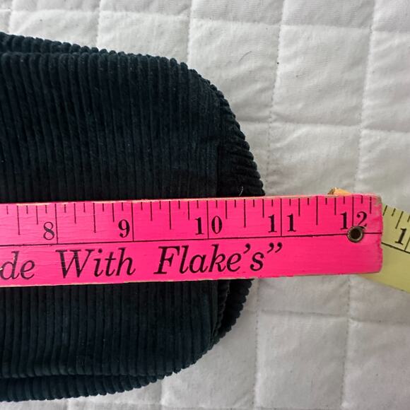 IRENE FORTE Cosmetics Bag Green Corduroy Embroidered Logo Natura E Scienza - Picture 9 of 10